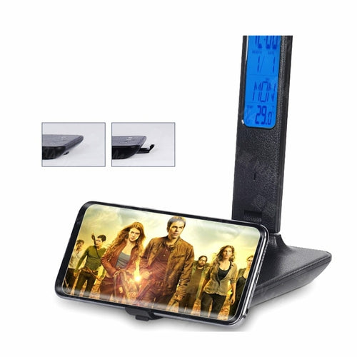 3-in-1 Lampe mit Handy-Ladefunktion, Uhr & Thermostat