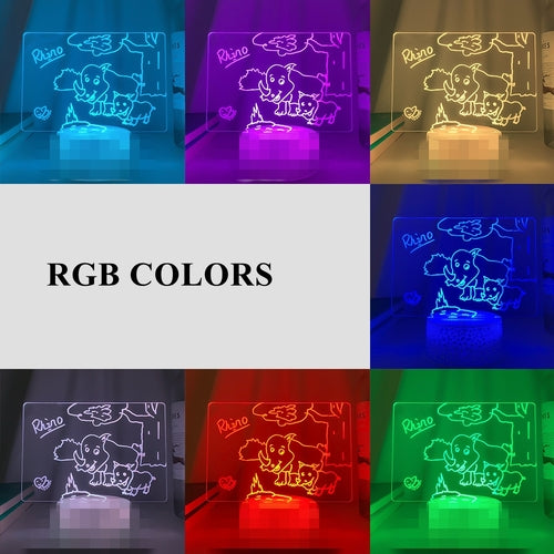 Holztischlampe mit Nachtlicht und Memoboard